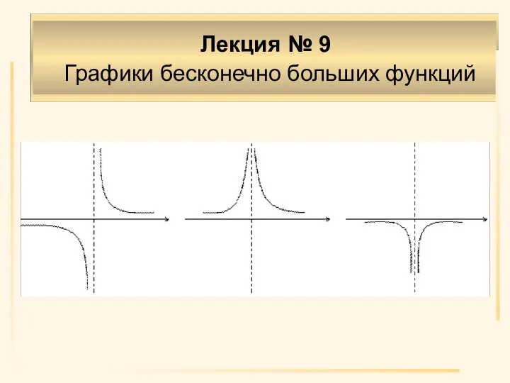 Лекция № 9 Графики бесконечно больших функций