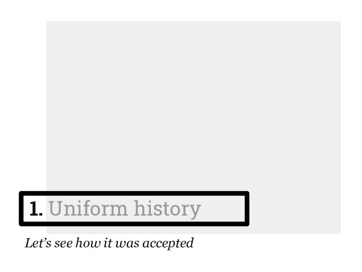 1. Uniform history Let’s see how it was accepted