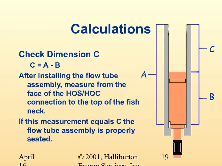 © 2001, Halliburton Energy Services, Inc. April 16, 2001 Calculations A B