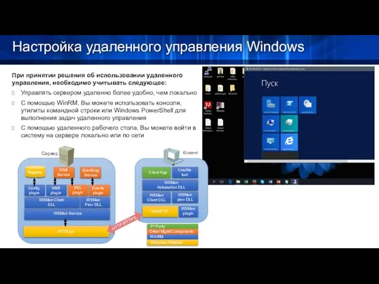 Настройка удаленного управления Windows При принятии решения об использовании удаленного управления, необходимо