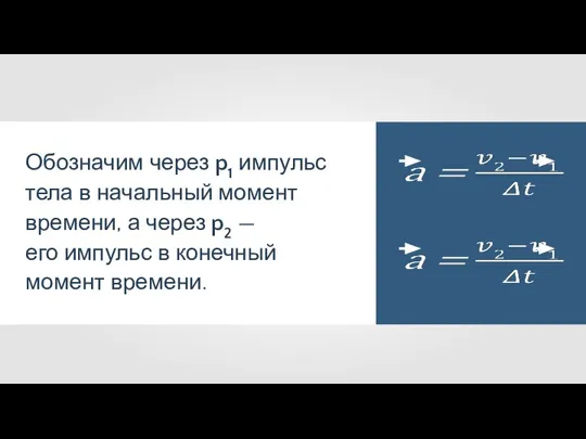 Обозначим через p1 импульс тела в начальный момент времени, а через p2