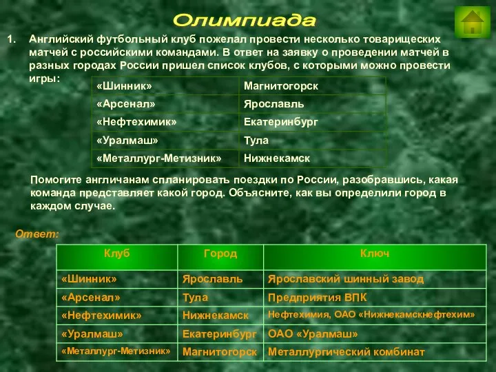 Олимпиада Английский футбольный клуб пожелал провести несколько товарищеских матчей с российскими командами.