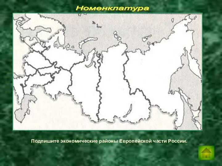 Номенклатура Подпишите экономические районы Европейской части России.