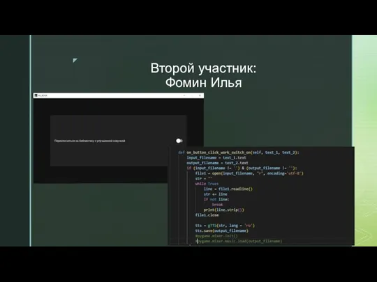 Второй участник: Фомин Илья