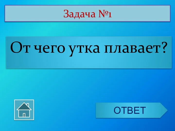 Задача №1 От чего утка плавает? ОТВЕТ