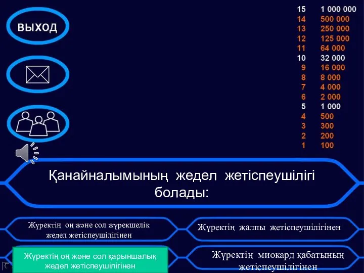 Қанайналымының жедел жетіспеушілігі болады: И.Мечникоа Жүректің оң және сол жүрекшелік жедел жетіспеушілігінен