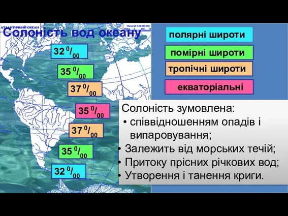 полярні широти 35 0/00 37 0/00 37 0/00 35 0/00 35 0/00