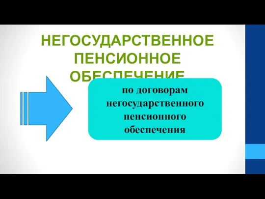 НЕГОСУДАРСТВЕННОЕ ПЕНСИОННОЕ ОБЕСПЕЧЕНИЕ по договорам негосударственного пенсионного обеспечения