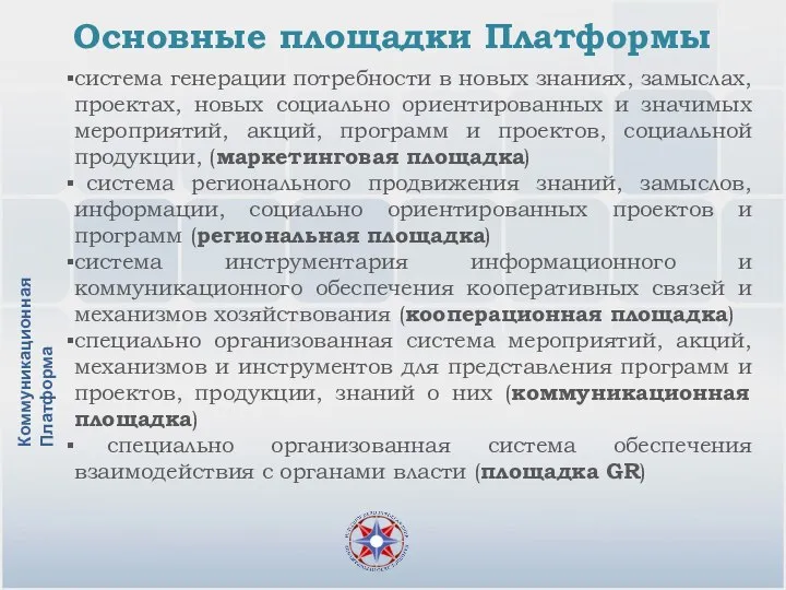 система генерации потребности в новых знаниях, замыслах, проектах, новых социально ориентированных и