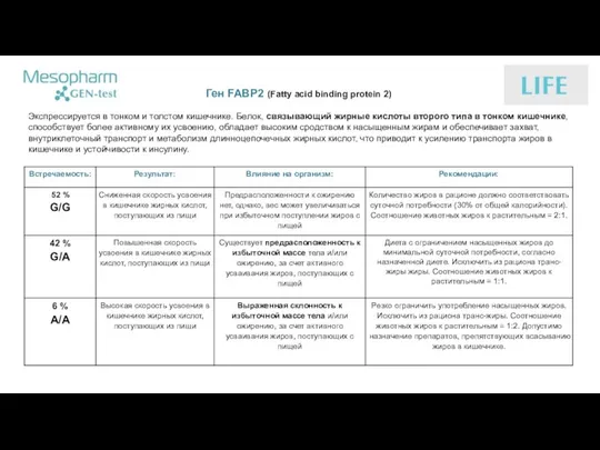 Ген FABP2 (Fatty acid binding protein 2) Экспрессируется в тонком и толстом