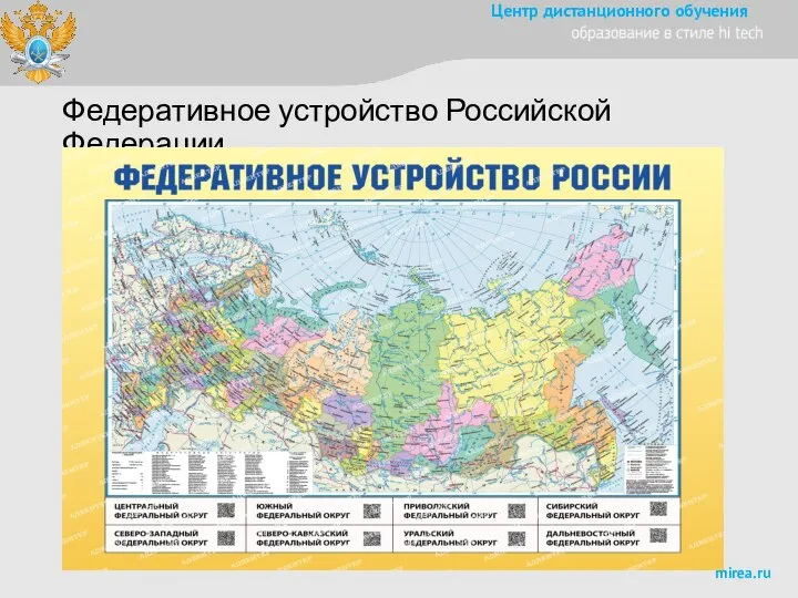 Федеративное устройство Российской Федерации