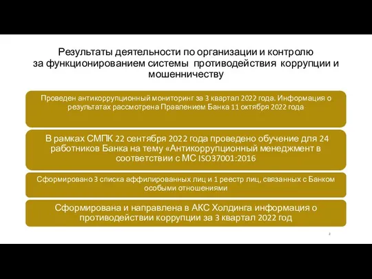 Проведен антикоррупционный мониторинг за 3 квартал 2022 года. Информация о результатах рассмотрена