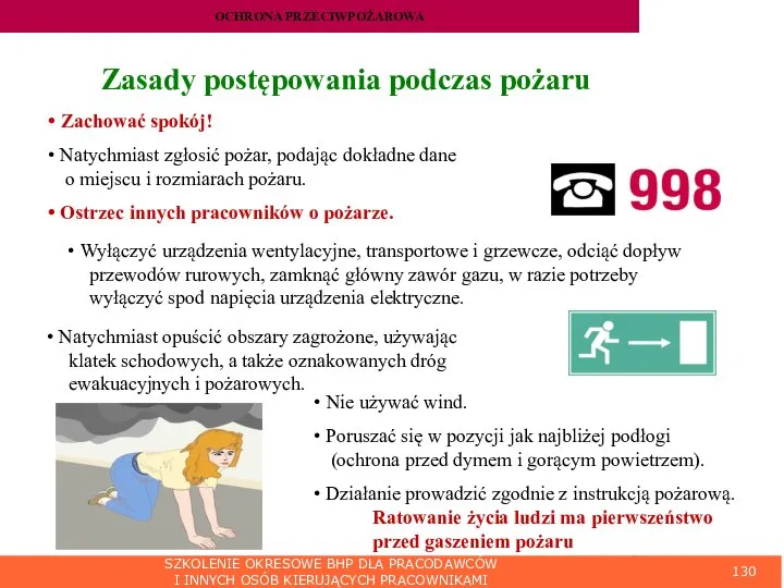 SZKOLENIE OKRESOWE BHP DLA PRACODAWCÓW I INNYCH OSÓB KIERUJĄCYCH PRACOWNIKAMI OCHRONA PRZECIWPOŻAROWA