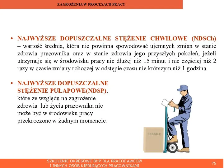 SZKOLENIE OKRESOWE BHP DLA PRACODAWCÓW I INNYCH OSÓB KIERUJĄCYCH PRACOWNIKAMI ZAGROŻENIA W