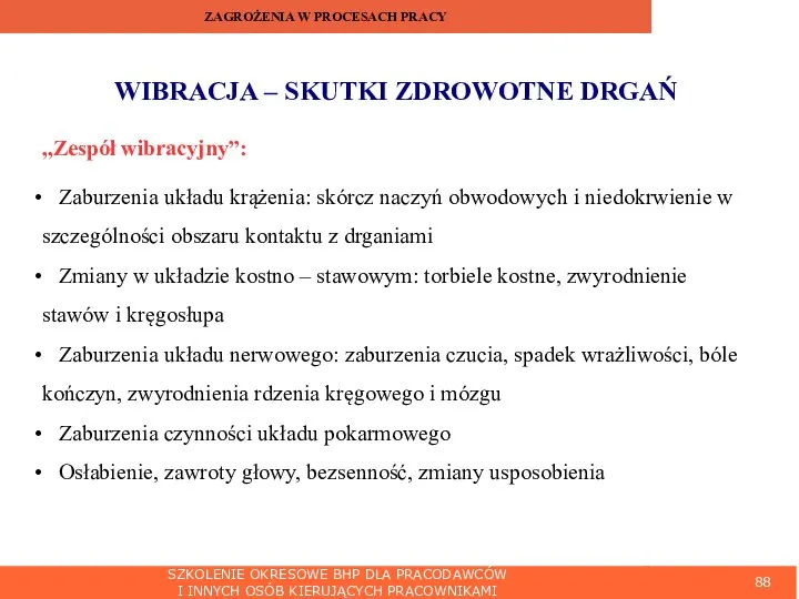 SZKOLENIE OKRESOWE BHP DLA PRACODAWCÓW I INNYCH OSÓB KIERUJĄCYCH PRACOWNIKAMI ZAGROŻENIA W