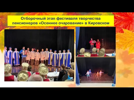 Отборочный этап фестиваля творчества пенсионеров «Осеннее очарование» в Кировском районе