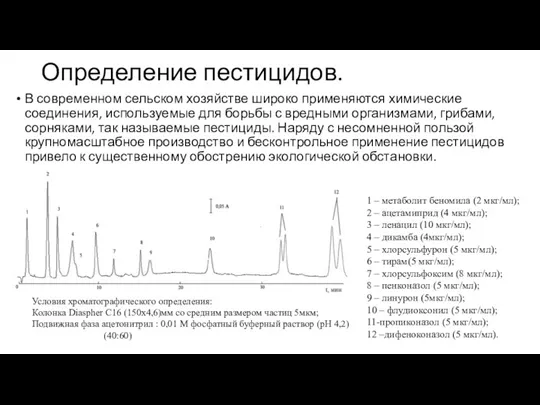 Определение пестицидов. В современном сельском хозяйстве широко применяются химические соединения, используемые для