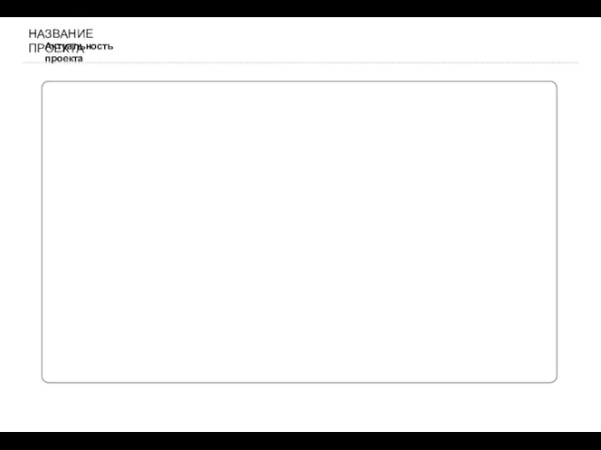 Актуальность проекта НАЗВАНИЕ ПРОЕКТА
