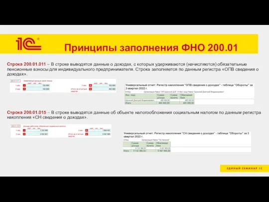 Принципы заполнения ФНО 200.01 Строка 200.01.011 – В строке выводятся данные о