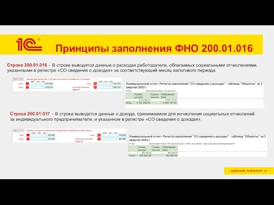 Принципы заполнения ФНО 200.01.016 Строка 200.01.016 – В строке выводятся данные о