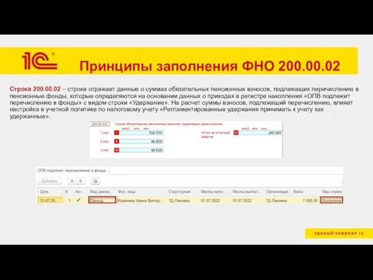 Принципы заполнения ФНО 200.00.02 Строка 200.00.02 – строка отражает данные о суммах