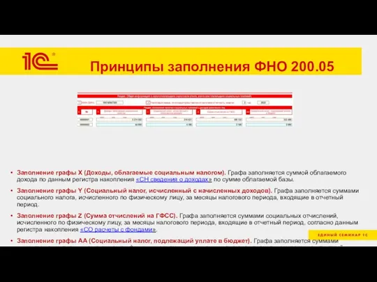 Принципы заполнения ФНО 200.05 Заполнение графы X (Доходы, облагаемые социальным налогом). Графа