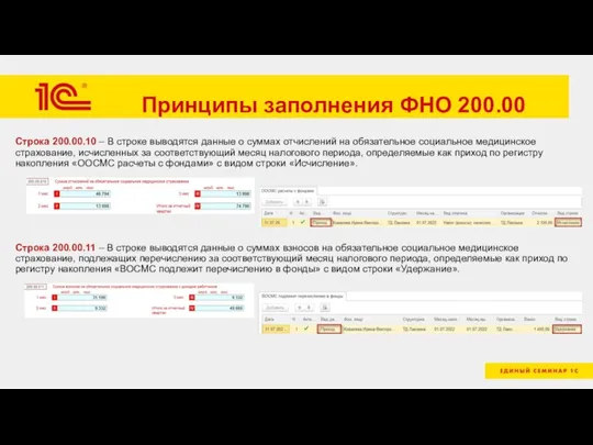 Принципы заполнения ФНО 200.00 Строка 200.00.10 – В строке выводятся данные о