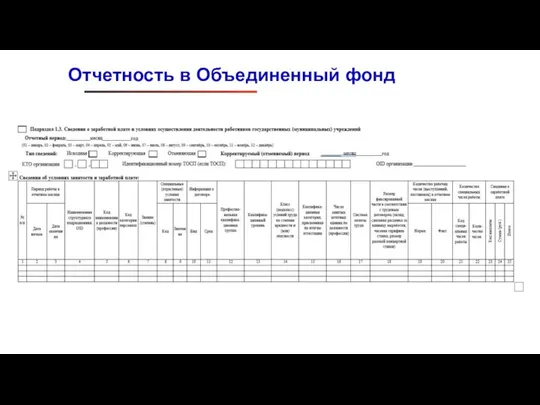 Отчетность в Объединенный фонд