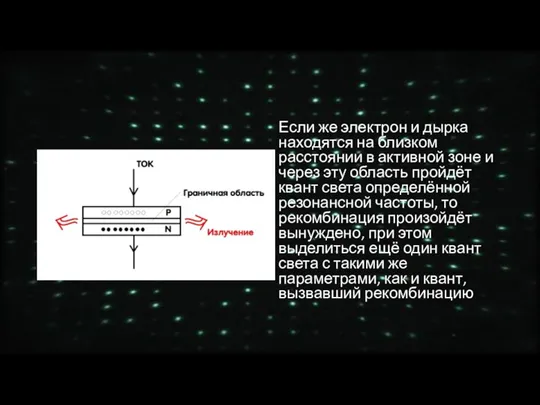 Если же электрон и дырка находятся на близком расстоянии в активной зоне