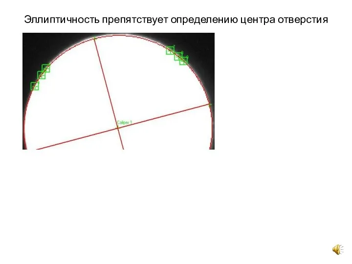 Эллиптичность препятствует определению центра отверстия