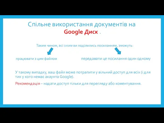 Спільне використання документів на Google Диск . Таким чином, всі з ким