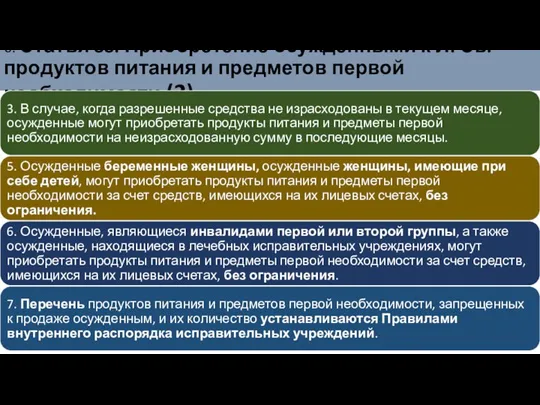 6. Статья 88. Приобретение осужденными к Л. Св. продуктов питания и предметов первой необходимости (2)