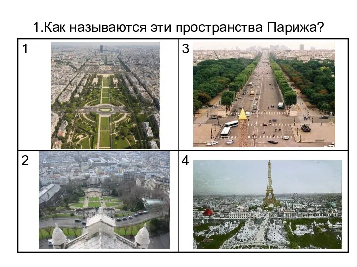 1.Как называются эти пространства Парижа?
