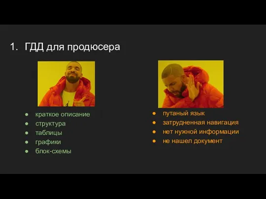 ГДД для продюсера путаный язык затрудненная навигация нет нужной информации не нашел