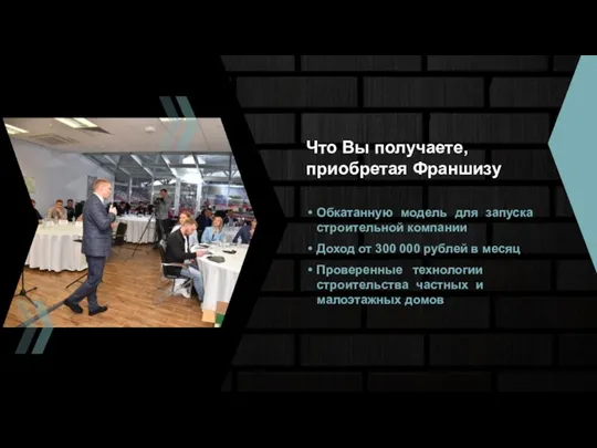 Что Вы получаете, приобретая Франшизу Обкатанную модель для запуска строительной компании Доход