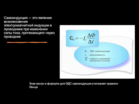 Самоиндукция — это явление возникновения электромагнитной индукции в проводнике при изменении силы