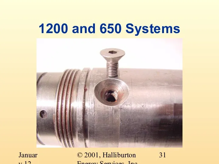 © 2001, Halliburton Energy Services, Inc. January 12, 2001 1200 and 650 Systems