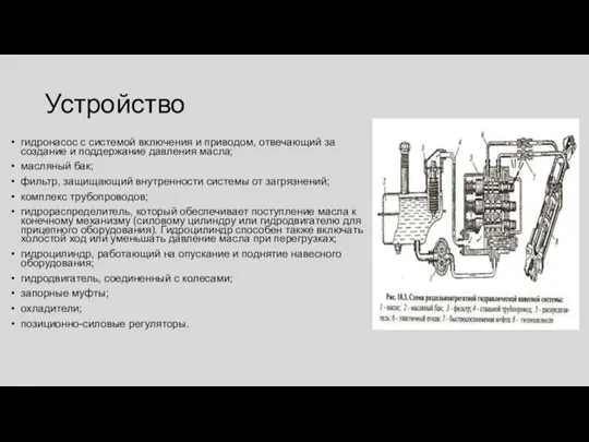 Устройство гидронасос с системой включения и приводом, отвечающий за создание и поддержание