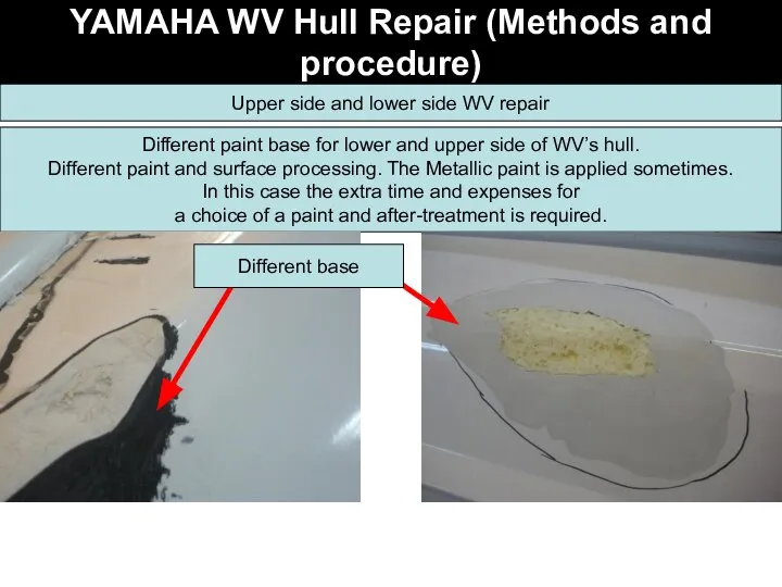 YAMAHA WV Hull Repair (Methods and procedure) Upper side and lower side