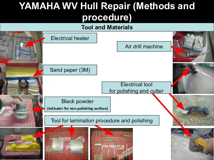 YAMAHA WV Hull Repair (Methods and procedure) Tool and Materials Electrical heater