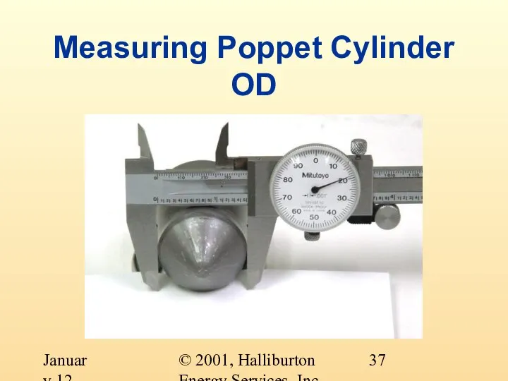 © 2001, Halliburton Energy Services, Inc. January 12, 2001 Measuring Poppet Cylinder OD