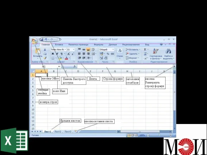 Интерфейс Microsoft Excel