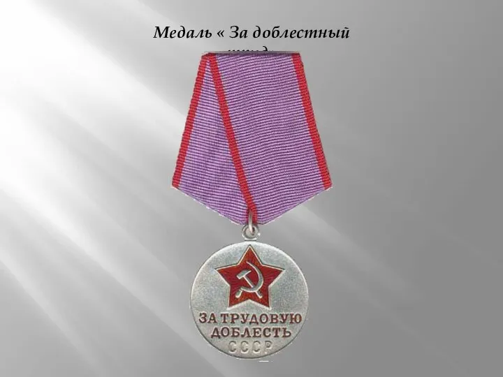 Медаль « За доблестный труд»