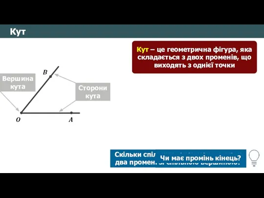 Кут Кут – це геометрична фігура, яка складається з двох променів, що