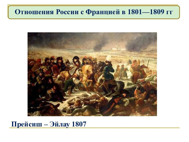 Прейсиш – Эйлау 1807 Отношения России с Францией в 1801—1809 гг