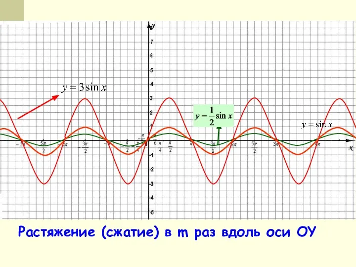 Растяжение (сжатие) в m раз вдоль оси OY