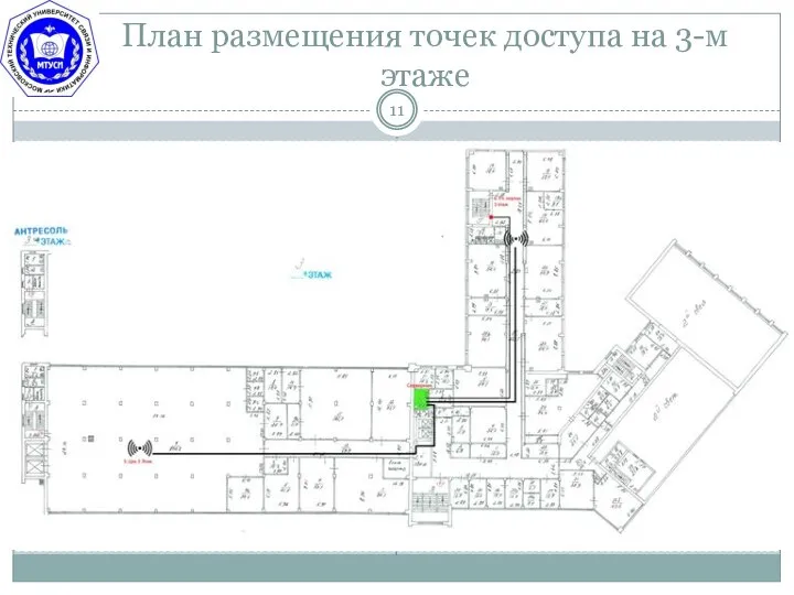 План размещения точек доступа на 3-м этаже