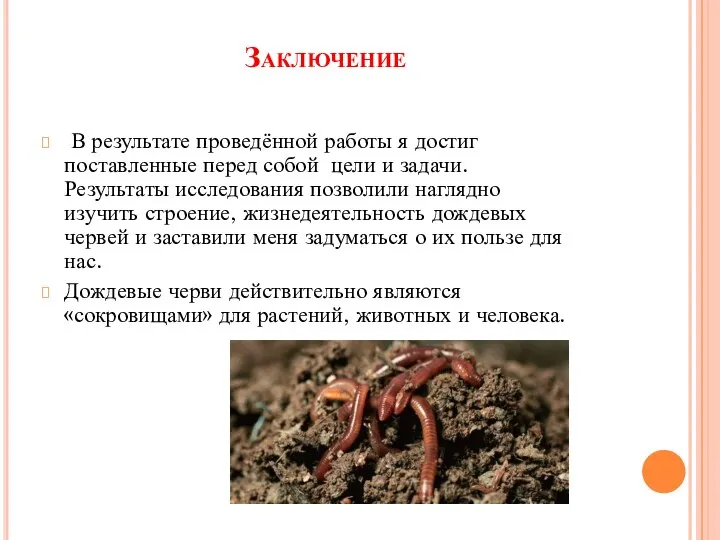 Заключение В результате проведённой работы я достиг поставленные перед собой цели и