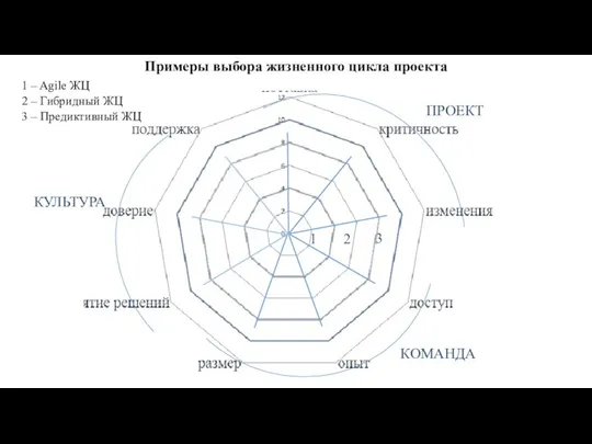 Примеры выбора жизненного цикла проекта ПРОЕКТ КОМАНДА КУЛЬТУРА 1 2 3 1