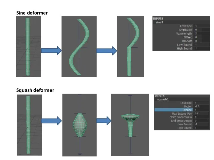 Sine deformer Squash deformer